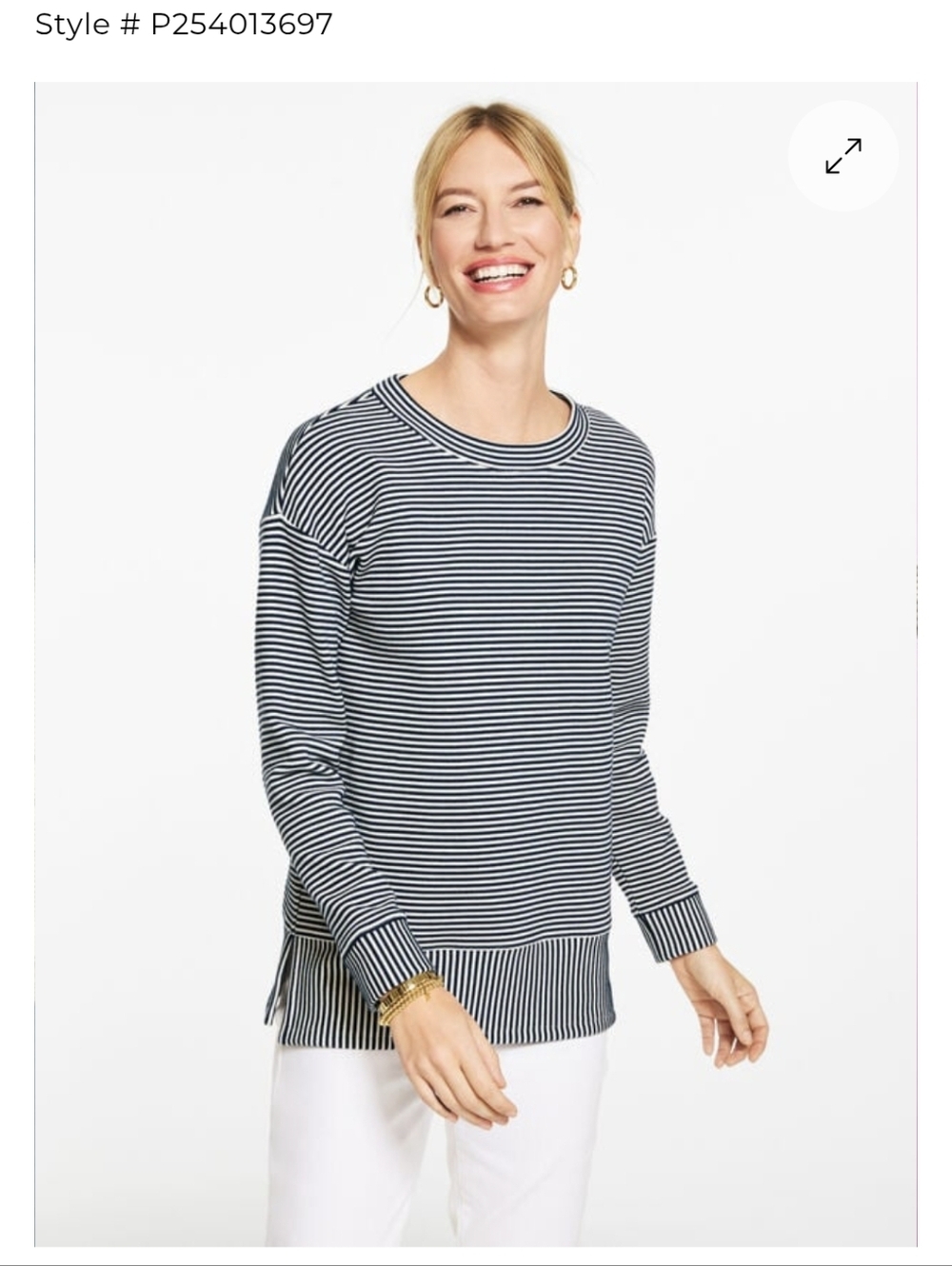 Nautical Crewneck Stripe Tunic Navy & Ivory